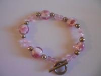 Pulsera murano y cristales color rosa